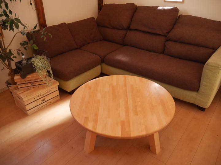 テーブル１つで映える部屋に？　ローテーブル　ダイニング　丸型　こたつ　折りたたみ