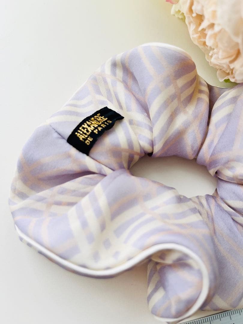 アレクサンドルドゥルドゥパリ　チェック柄 シュシュ　パープル