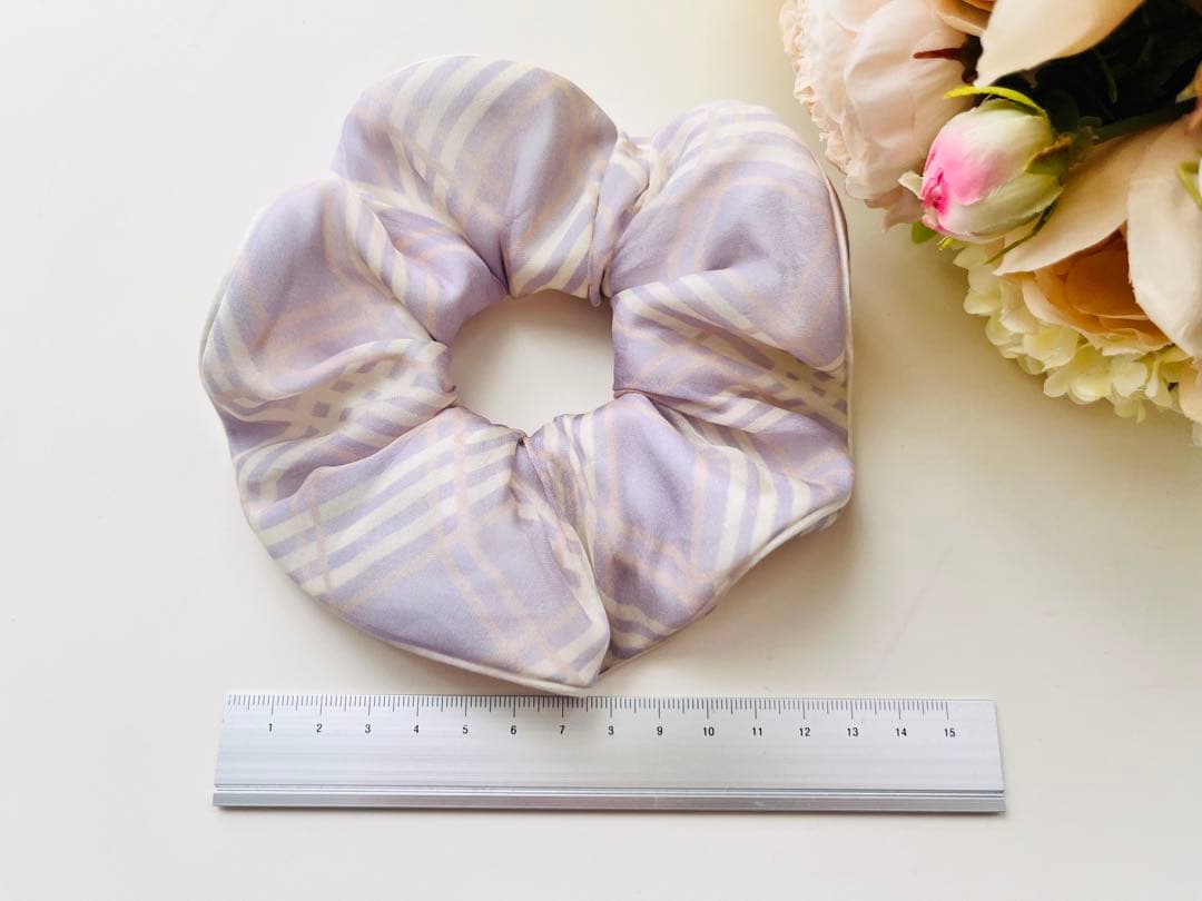 アレクサンドルドゥルドゥパリ　チェック柄 シュシュ　パープル