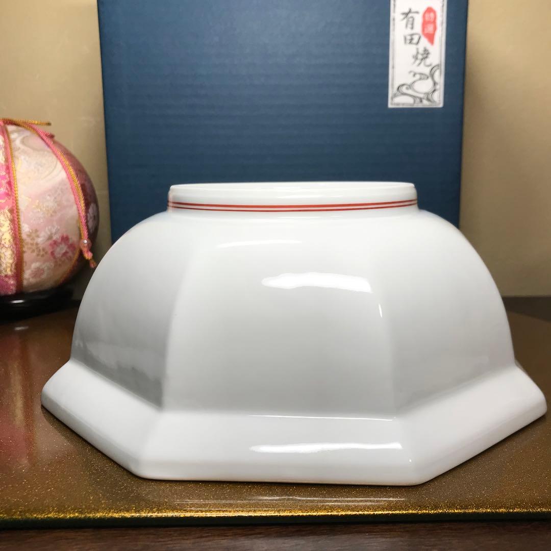 福泉窯　染錦粟に鶉絵　八角鉢　共箱入り　お祝い　新品未使用