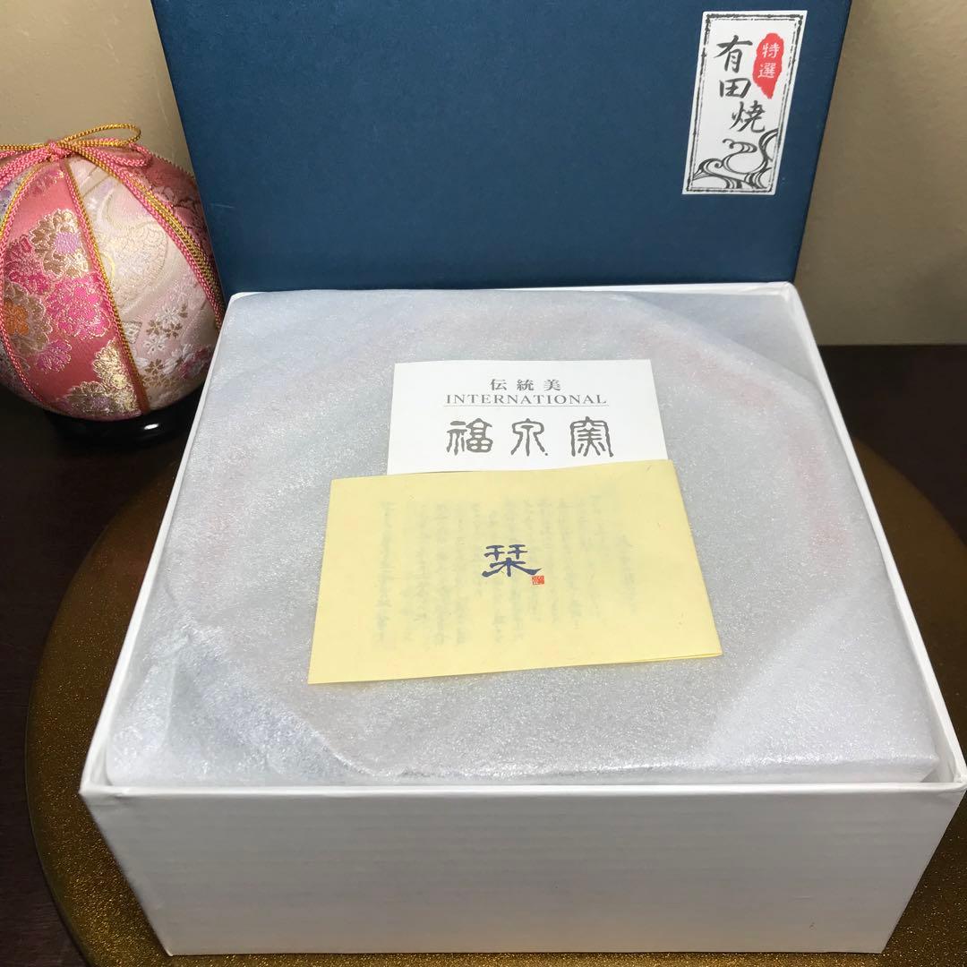 福泉窯　染錦粟に鶉絵　八角鉢　共箱入り　お祝い　新品未使用