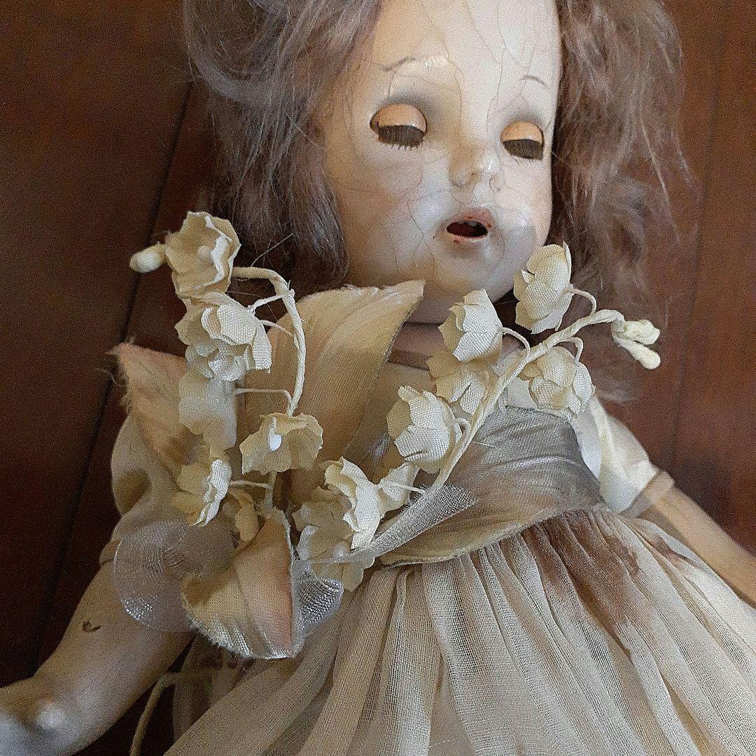 ⭐鈴蘭を持ったアンティークビスクドール　8