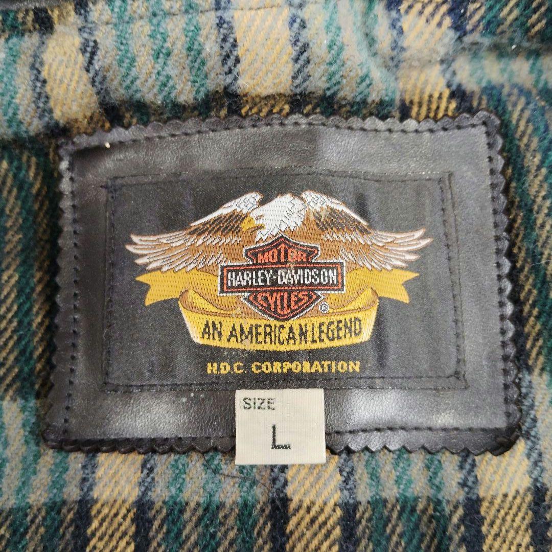 ハーレーダビッドソン★ホースハイド ライダースジャケット ブラック Ｌ