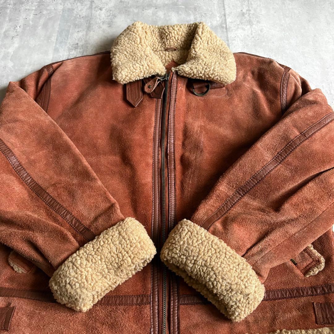 【90s vintage】B-3 フライトジャケット　スエードレザー　本革　短丈