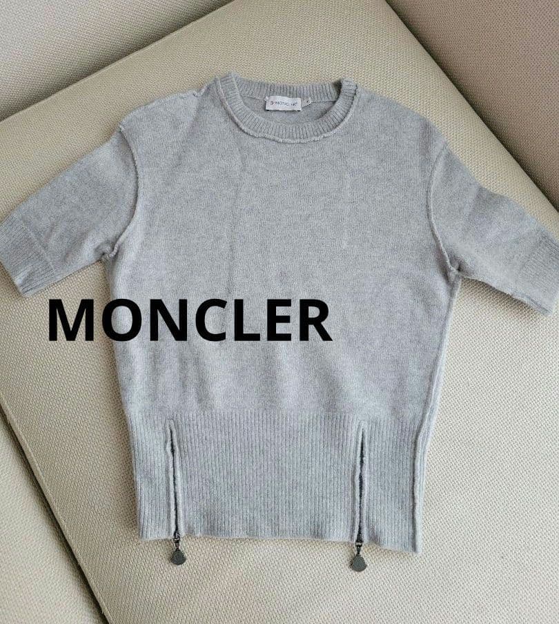 MONCLER モンクレール　ジッパー付き羊毛ニットセーター半袖