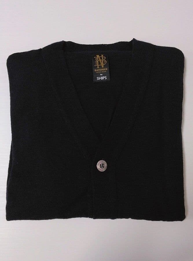 早い者勝ち　BATONER ソリッドウール Vネック カーディガン長袖