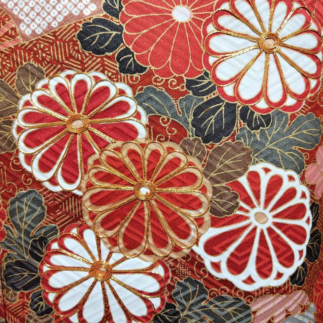 振袖フルセット(6点)・鈴乃屋・金彩加工・金駒刺繍・共八掛・正絹・逸品