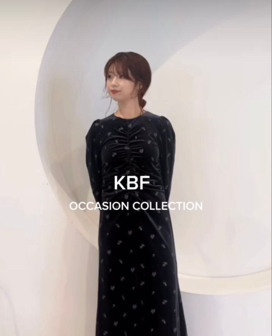 KBF ベロアシャーリングドレス　38