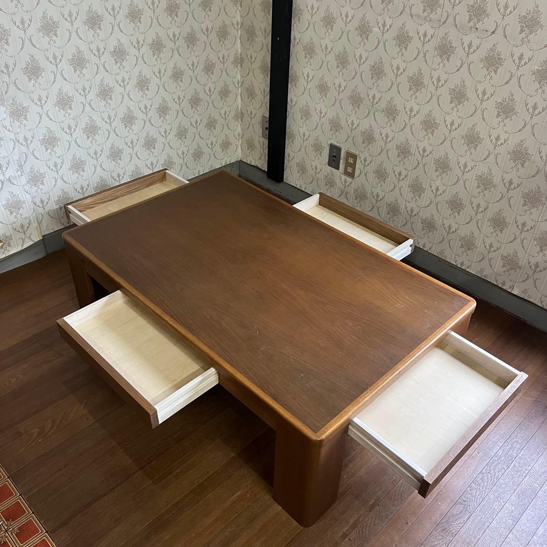 【アンティーク】木製 センターテーブル 座卓 ローテーブル 引出し ナチュラル