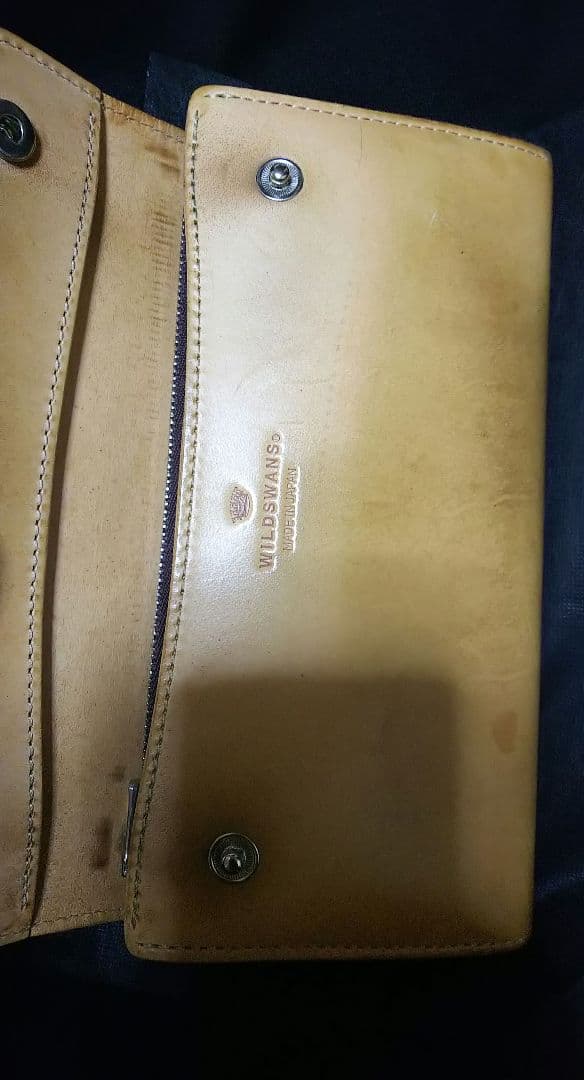 ワイルドスワンズ 長財布 wave サドルナチュラル 状態○