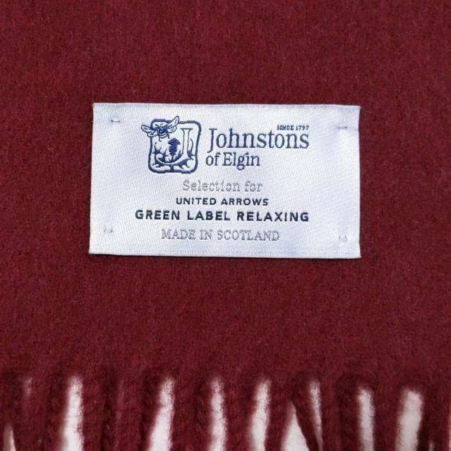 極美品★Johnstons ジョンストンズ★カシミヤ混 ストール 大判 ボルドー