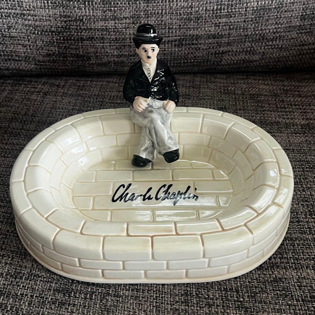 【希少】陶器製 チャールズ・チャップリン 小物置き 灰皿