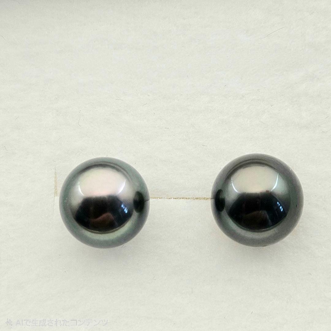 タヒチ黒蝶真珠9.7mm 14Kイエローゴールド スタッドピアス