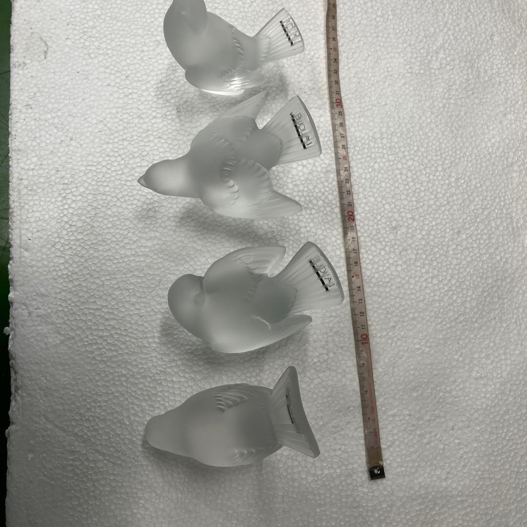 未使用　ルネ　ラリック クリスタル スズメ 置物　飾り