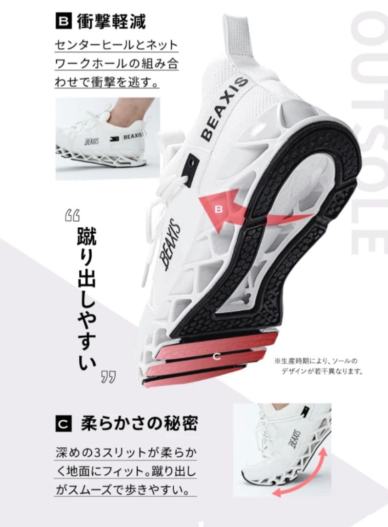 バランスコアスニーカー2.5 BEAXIS (ビーアクシス) ベージュ XS