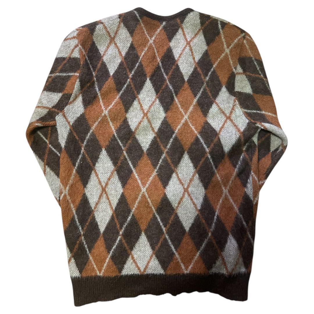 60s VINTAGE ビンテージ アーガイル柄ブラウンカーディガン