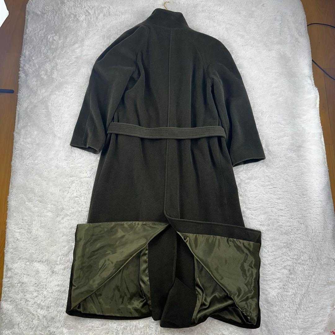 アルマーニコレツォーニ　ロングコート　カシミア混　アンゴラ　マキシ　XL 緑