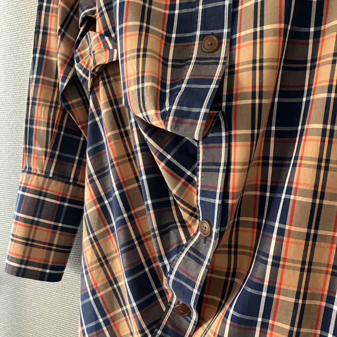 近年 極美品 ヴィヴィアンウエストウッド 変形 シャツワンピース チェック 00