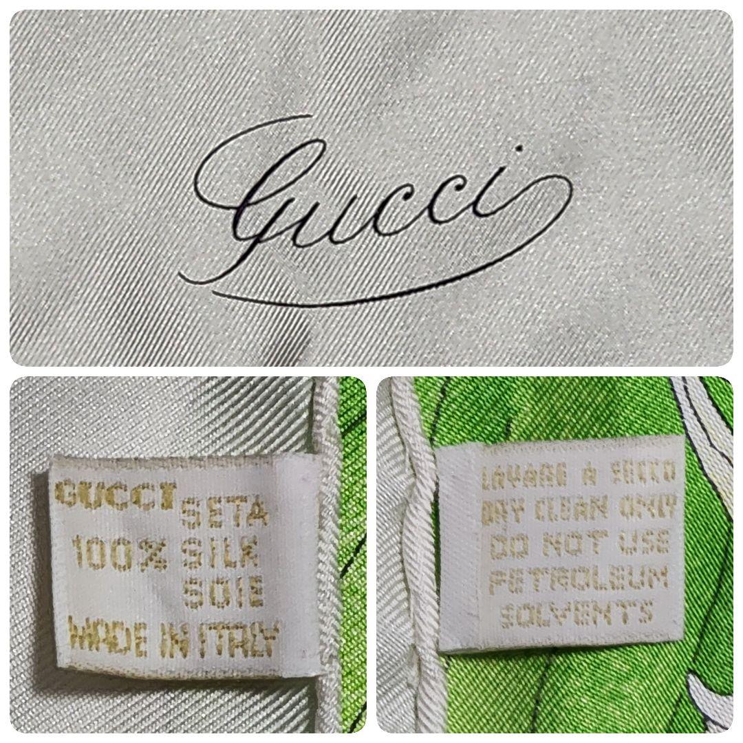 ★GUCCI★ グッチ スカーフ 大判 花柄 シルク ホワイト.