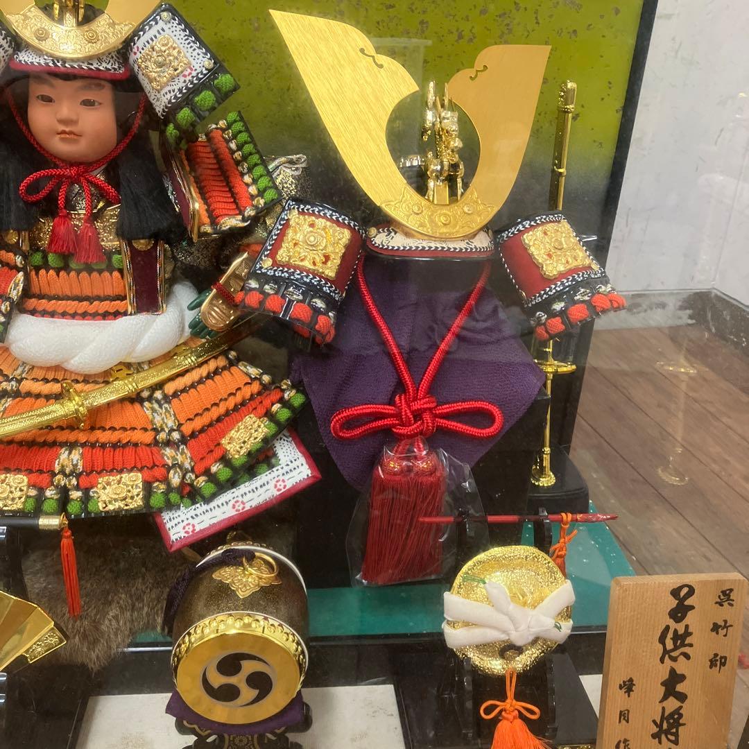 B-1峰月作 五月人形 子供大将飾 武士の鎧付 オルゴール付ヴィンテージ季節物
