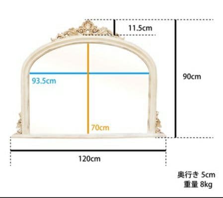 要問い合せ限数♥️クラシック空間♥️ロココ調　置き鏡　スタンドミラー　ブラウン