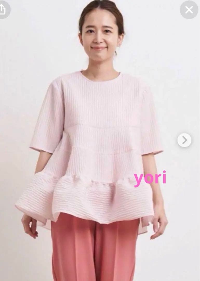 今だけお値下げ中❗️新品未使用⭐︎yori フクレティアードブラウス pink 36