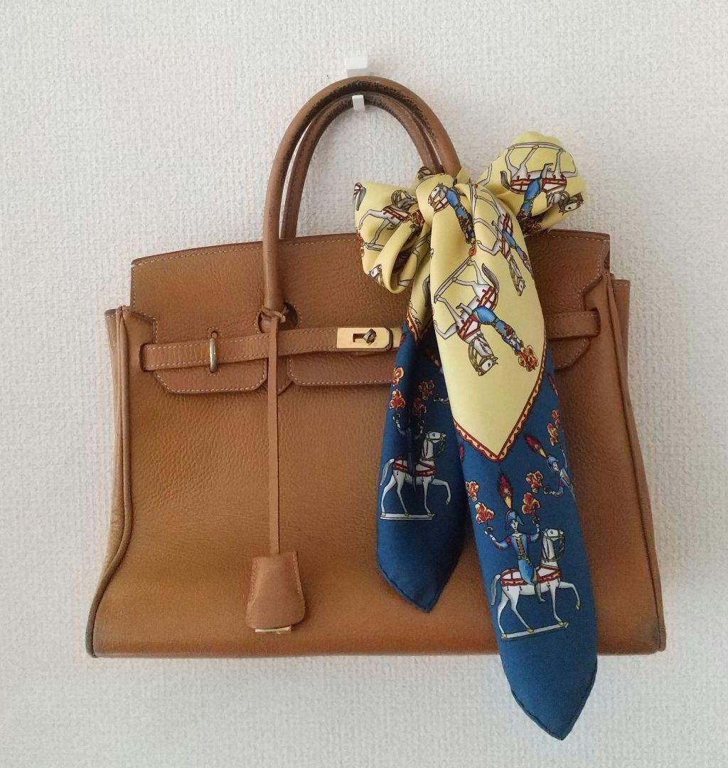 HERMES ヴィンテージスカーフ 馬と人のデザイン