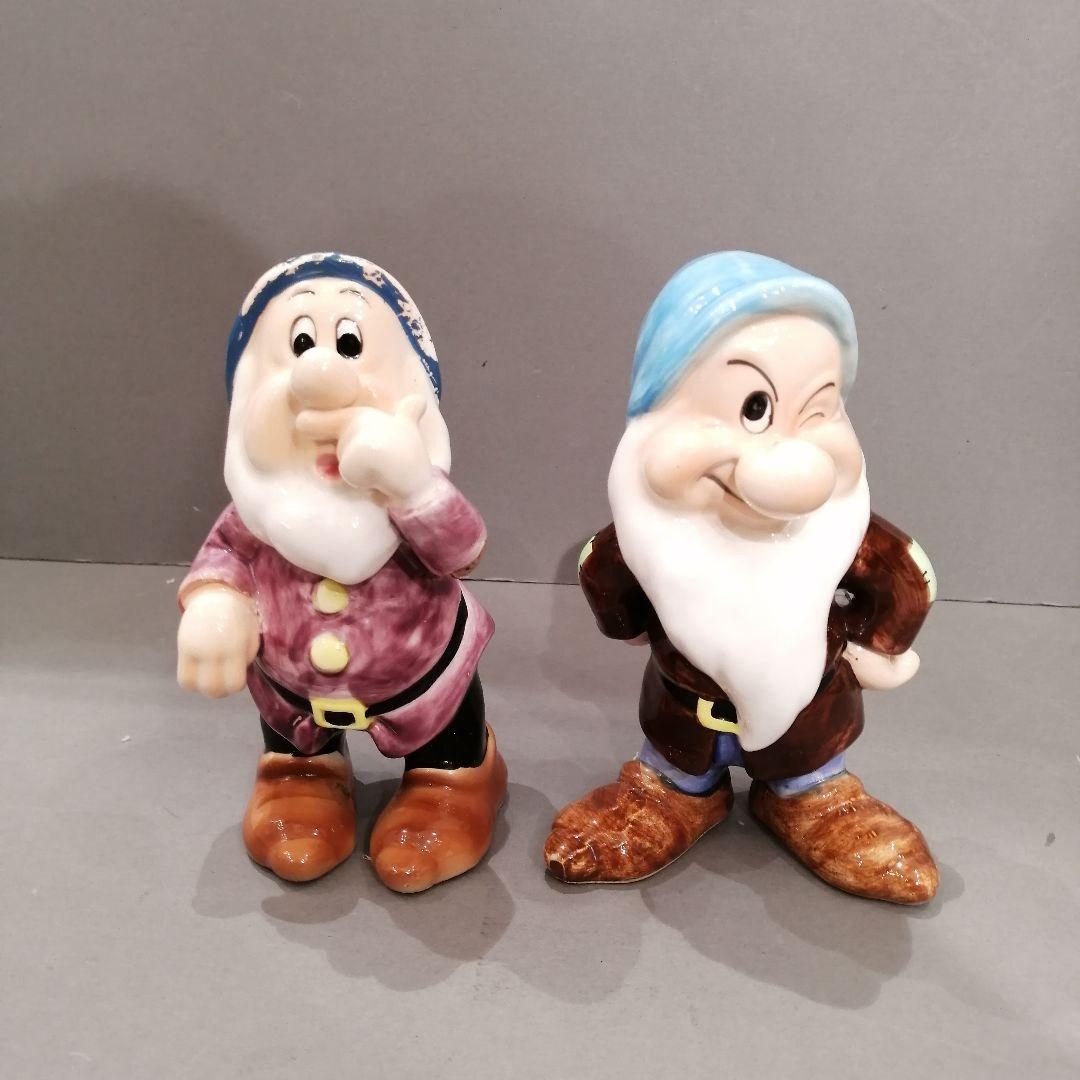 iΦ【 廃盤品 】希少 陶器 ディズニー 白雪姫と七人の小人 置き物 オブジェ