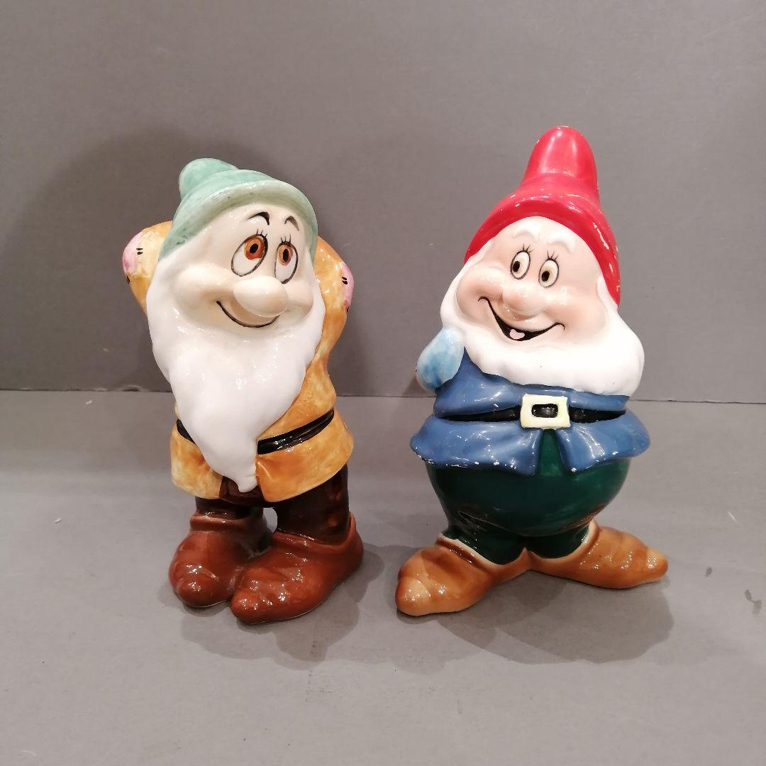 iΦ【 廃盤品 】希少 陶器 ディズニー 白雪姫と七人の小人 置き物 オブジェ