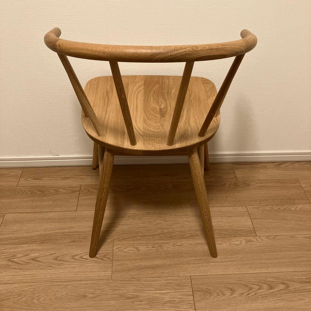 無印良品 オーク材 アームチェア 丸脚 天然木 木製 椅子