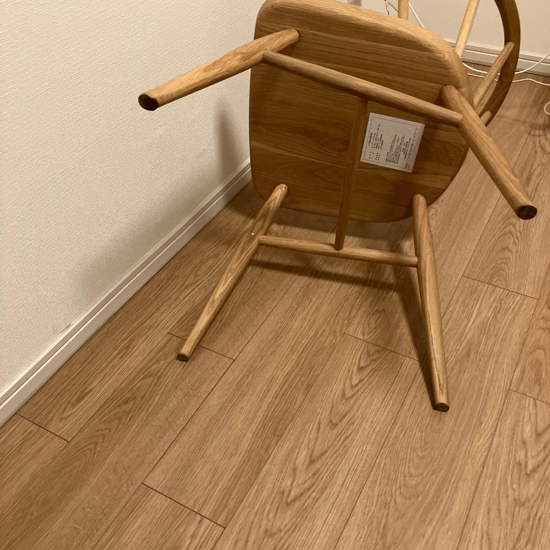 無印良品 オーク材 アームチェア 丸脚 天然木 木製 椅子
