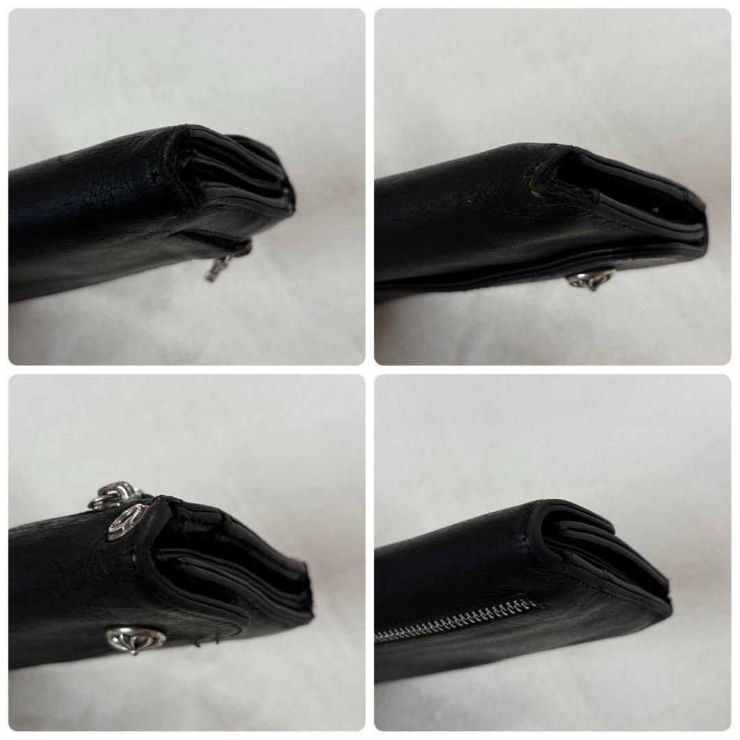 CHROME HEARTS WAVE ダガー　レザーウォレット　長財布　ブラック