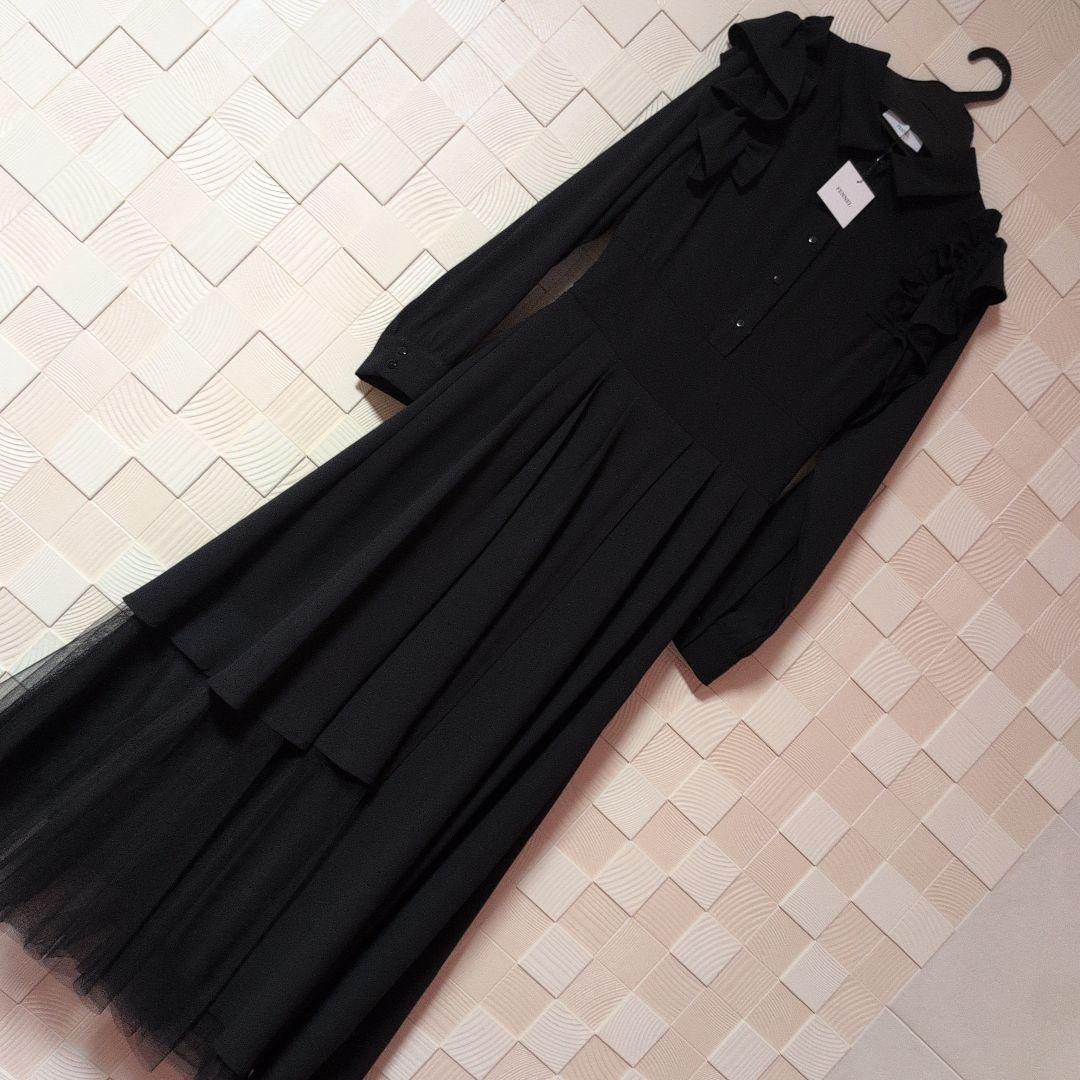 新品　FENNEL　シャツカラーラップフレア　ワンピース　スコットクラブ系
