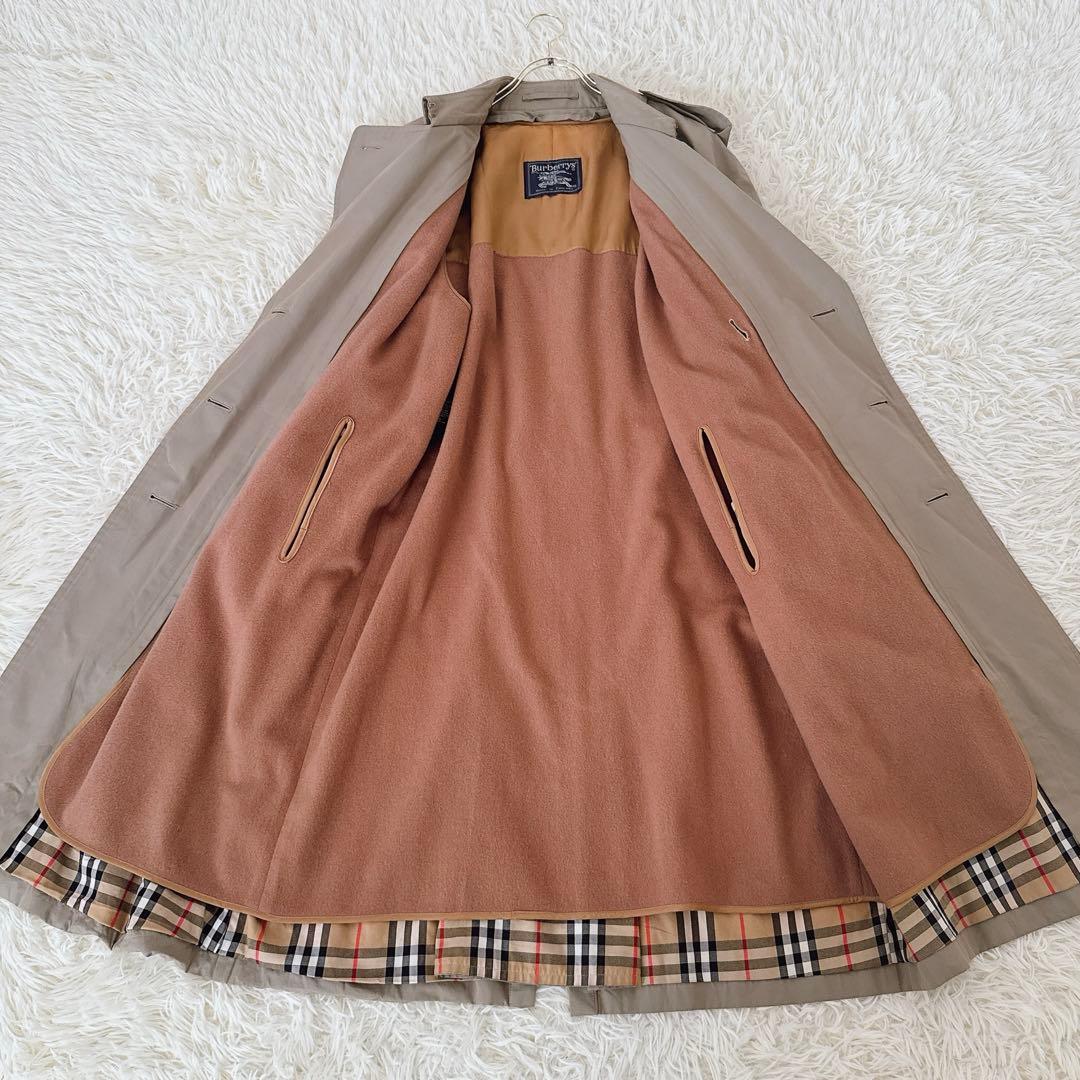 着丈114✨英国製 90’s バーバリートレンチコート キャメル混ライナー XL