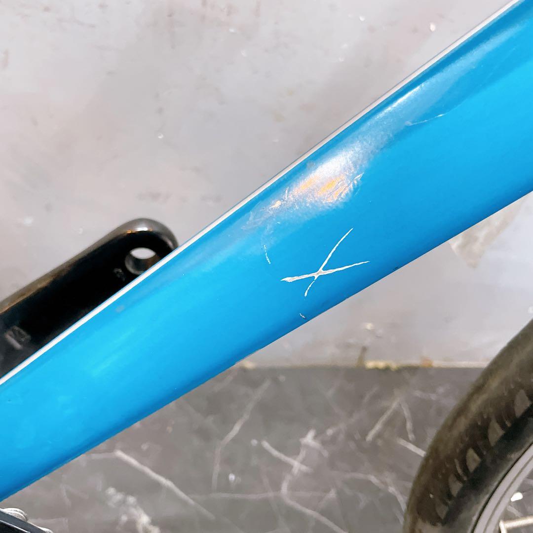【921】ロードバイク風 子供車 Number ブルー 補助輪付き