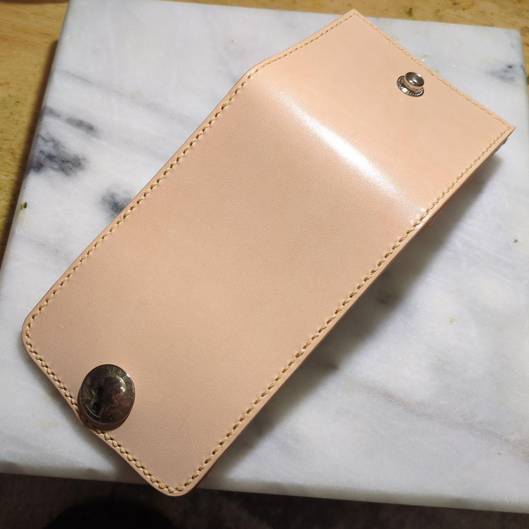 姫路ヌメ革 ミニ財布 ハンドメイド 小さい財布 2つ折り財布 コンチョ 本革