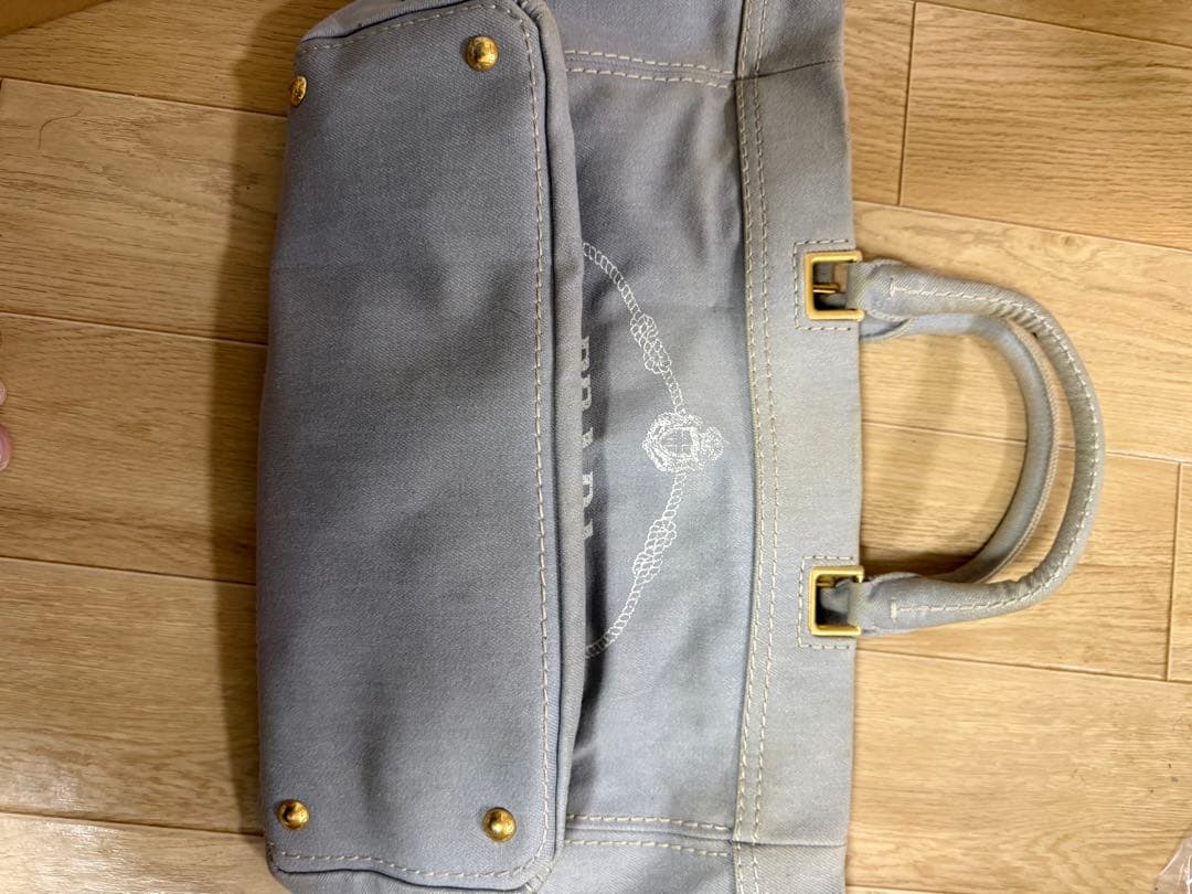 PRADA グレー キャンバストートバッグ　カナパ