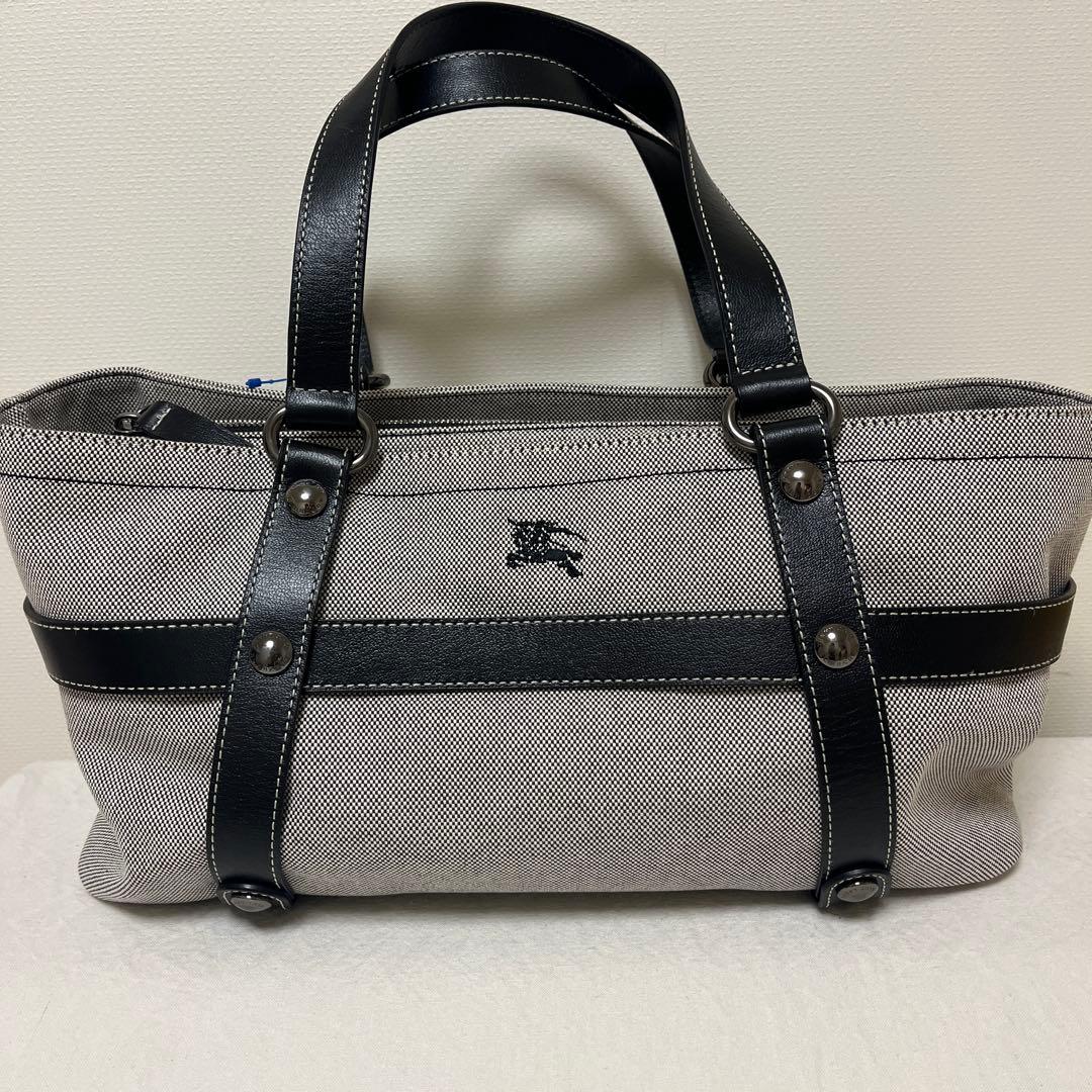 Burberry BLUE LABEL トートバッグ ホワイト ブラック