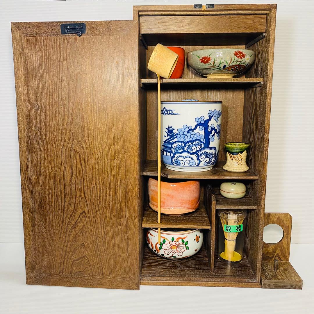 茶道具一式　短冊箱　桑製　旅箪笥　セット　洞華　紫雲　桂窯