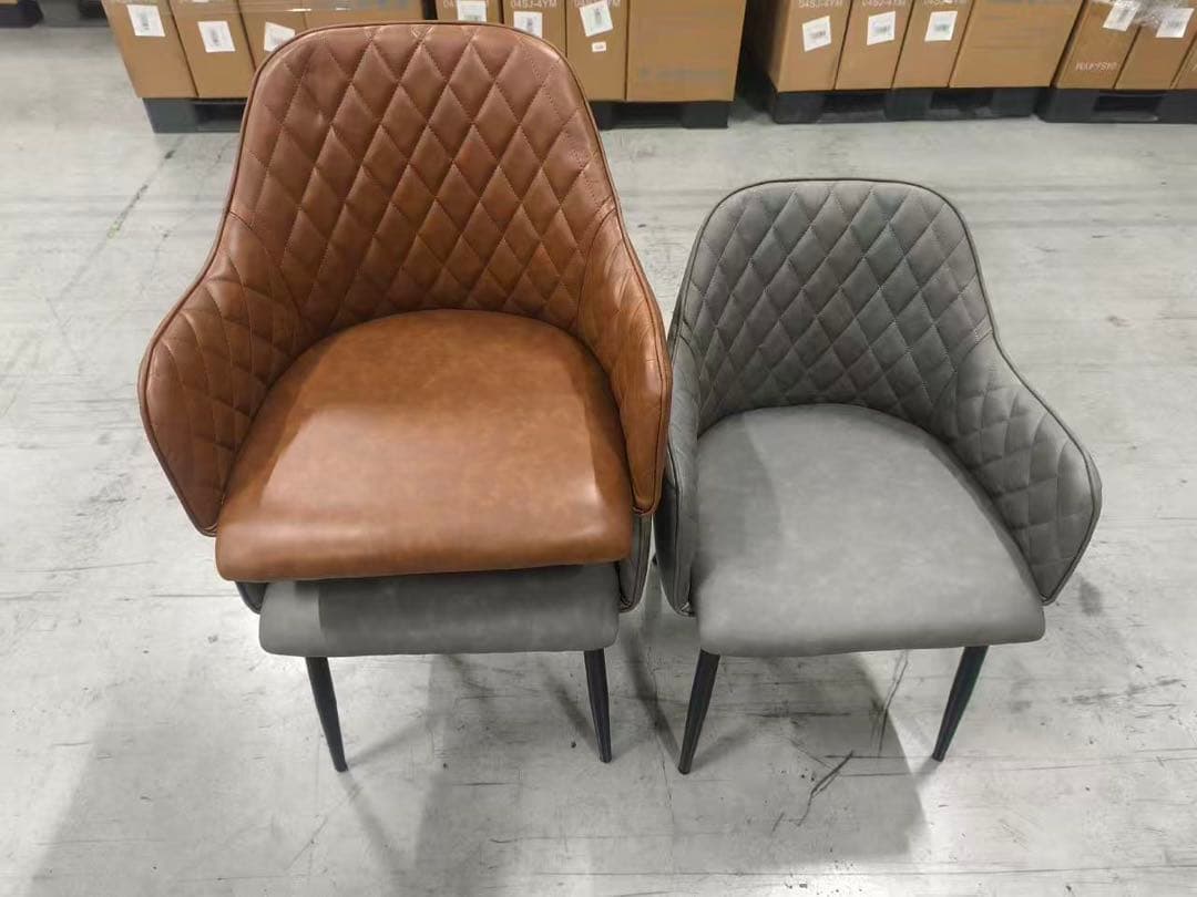 高級感レザーファブリックダイニングチェア4脚セットスチール脚北欧風おしゃれ