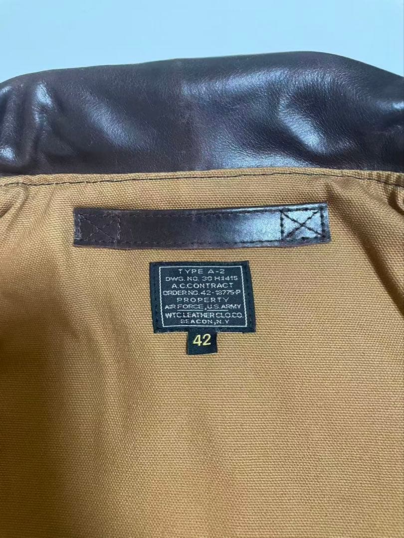 在庫処分　赤リブ　A−2 フライトジャケット　牛革 レザージャケット3XL（46