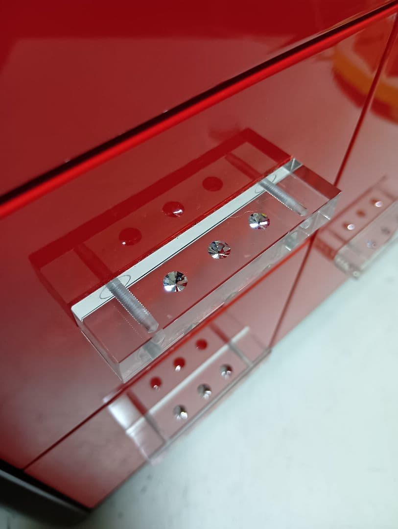 希少　萩原家具　ポストモダン　赤×黒　ラインストーン　ウッド　アート　ドレッサー