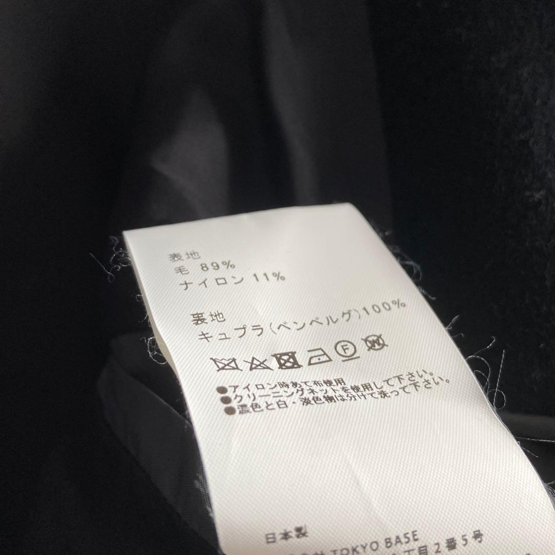 極美品 UNITED TOKYO ジロンラムウールステンカラーコート 黒 2 M