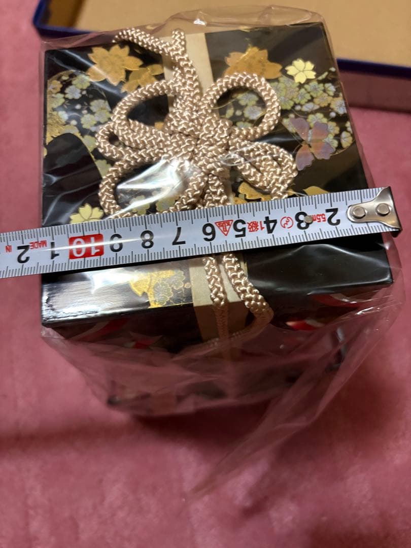 ひな祭り飾りセット 黒地 花模様　勢玉　3段飾り雛道具　おひな様付属品