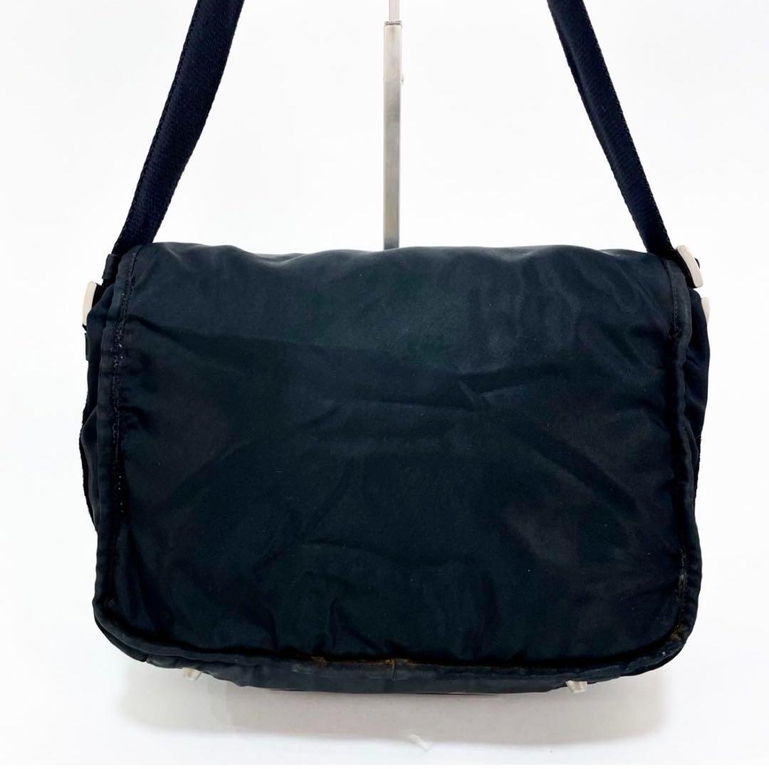 【正規品】プラダ PRADA 三角ロゴ ショルダーバッグ ナイロン 黒 男女兼用