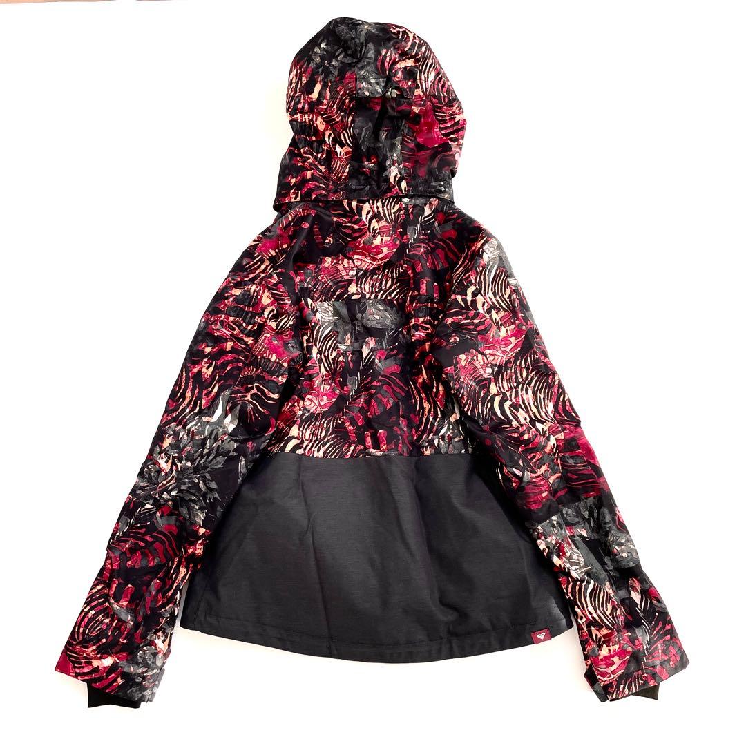 4473【美品】ROXY スノボウェア レディース 花柄 ジャケット ブラック