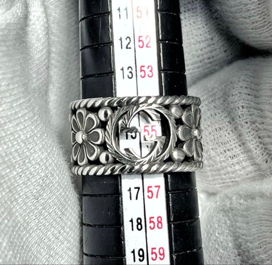 美品　GUCCI 指輪　GG＆フラワーリング　15号