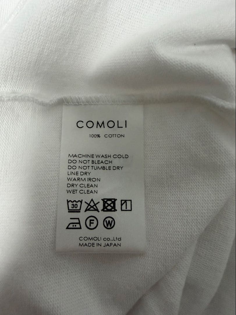 COMOLI 23AW フットボールT ホワイト