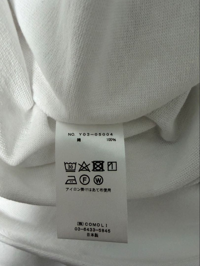 COMOLI 23AW フットボールT ホワイト