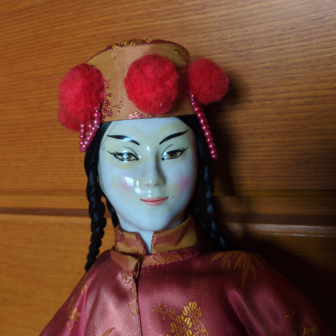 ✴アンティーク 「中国ペア人形」✴頭と手足は陶製・清朝時代の服装と髪型です✴